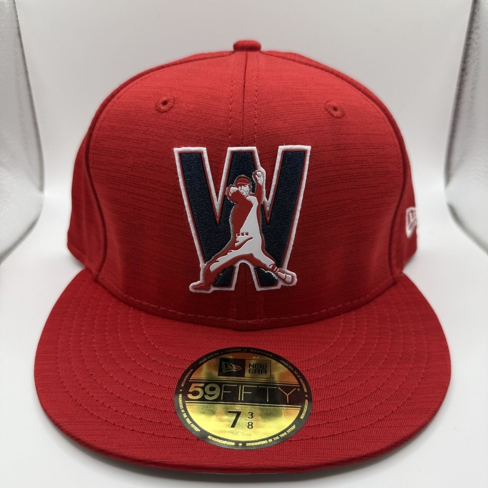 New Era 59Fifty Washington Nationals Rare Red Fitted Hat Size 7 3/8